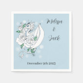 Serviette En Papier Bleu des flocons de neige du dragon blanc d'hiver (Devant)