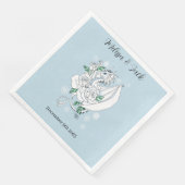 Serviette En Papier Bleu des flocons de neige du dragon blanc d'hiver (Coin)