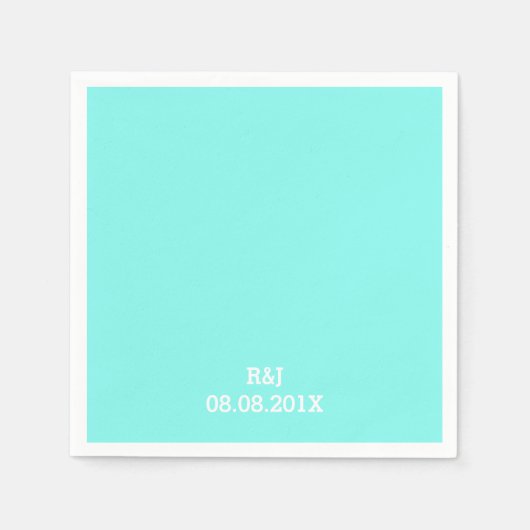 Serviette En Papier bleu d'oeuf de robin bleu turquoise aqua bleu mari (Devant)