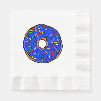Serviette En Papier Bleu Donut Arc-en-ciel Coloré Sprinkings Art Yummy