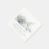 Serviette En Papier Bleu doux Vert Succulent Mariage botanique fleuri (Coin)