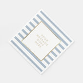 Serviette En Papier Bleu Duché Blancs Faux Gold Foil (Coin)