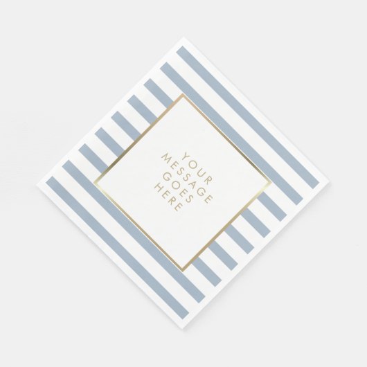 Serviette En Papier Bleu Duché Blancs Faux Gold Foil (Coin)
