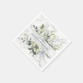 Serviette En Papier Bleu Duché Eucalyptus Vert Marbre botanique (Coin)