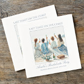 Serviette En Papier Bleu Dusty Elegant Aquarelle Côte Dernier Toast