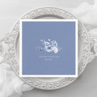 Bleu Dusty "Est. Serviettes Mariages 2025 pouces