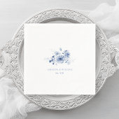 Serviette En Papier Bleu Dusty "Est. Serviettes Mariages 2025 pouces
