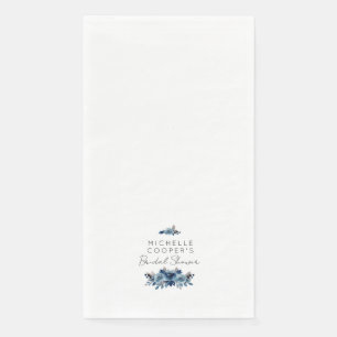Serviette En Papier Bleu Dusty minimaliste et floral marine