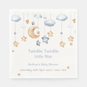 Serviette En Papier Bleu Elegant Twinkle Baby shower Twinkle