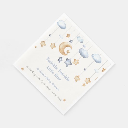Serviette En Papier Bleu Elegant Twinkle Baby shower Twinkle (Coin)