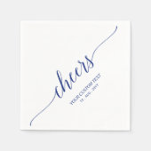 Serviette En Papier Bleu | Élégante Soirée de la Cheers (Devant)