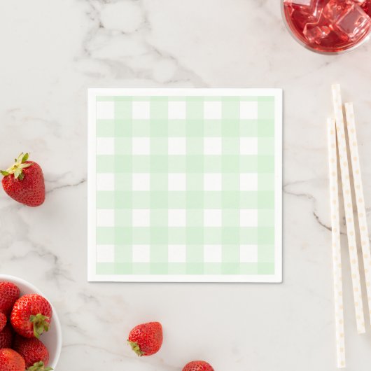 Serviette En Papier Bleu En vichy Baffalo Check (En situation)