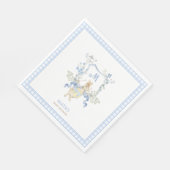 Serviette En Papier Bleu En vichy Pierre le Baby shower Monogramme Rab (Coin)
