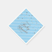 Serviette En Papier Bleu et Argent - Baby shower (Coin)
