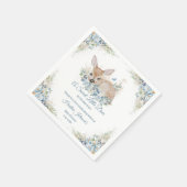 Serviette En Papier Bleu et beige Baby shower aux cerfs (Coin)