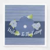 Serviette En Papier Bleu Et Blanc (Devant)