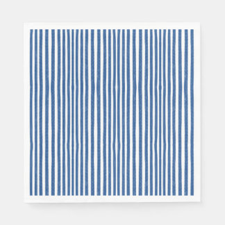 Serviette En Papier Bleu et blanc Bandes marines
