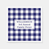 Serviette En Papier Bleu et Blanc Buffalo Nom du chèque Famille Pique- (Devant)