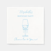 Serviette En Papier Bleu et blanc Cheers à 30 ans Anniversaire serviet (Devant)