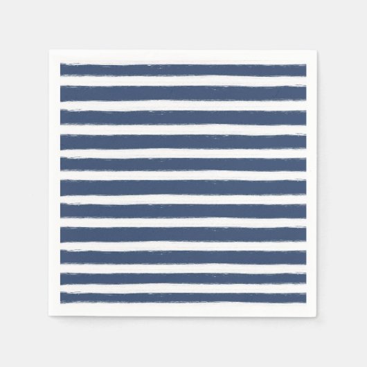 Serviette En Papier Bleu et blanc de la marine (Devant)