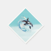 Serviette En Papier Bleu et blanc Ocra Ocean Beach Nautique (Coin)