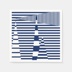 Serviette En Papier Bleu et blanc sur bandes