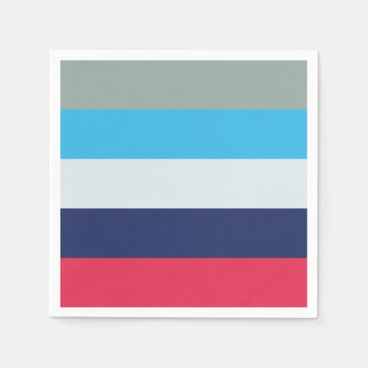 Serviette En Papier Bleu Et Bourgogne (Devant)