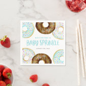 Serviette En Papier Bleu et chocolat Sprinkle Donuts Bébé Sprinkle (En situation)