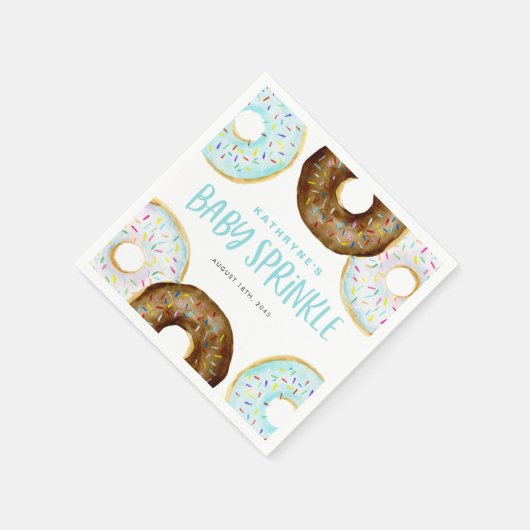 Serviette En Papier Bleu et chocolat Sprinkle Donuts Bébé Sprinkle (Coin)