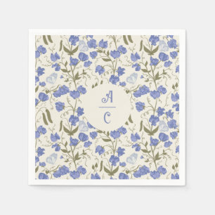 Serviette En Papier Bleu et crème de pois doux