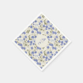 Serviette En Papier Bleu et crème de pois doux (Coin)