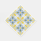 Serviette En Papier Bleu et jaune joli carrelage portugais motif (Coin)