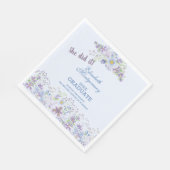 Serviette En Papier Bleu et Lavande Floral Graduation Party (Coin)