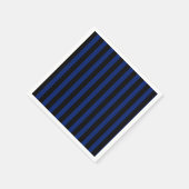 Serviette En Papier Bleu et noir bonbons rayés (Coin)