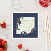 Serviette En Papier Bleu et or (En situation)