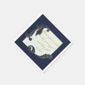 Serviette En Papier Bleu et or (Coin)