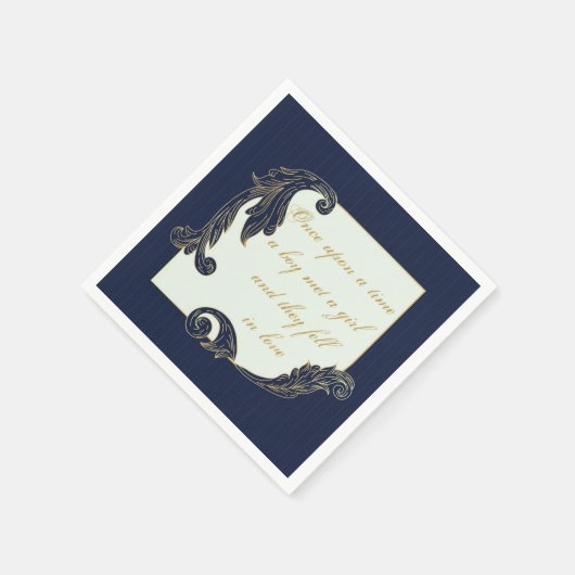 Serviette En Papier Bleu et or (Coin)