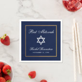 Serviette En Papier Bleu et or bat mitzvah (En situation)