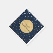 Serviette En Papier Bleu et or brillant confettis points chic moderne (Coin)