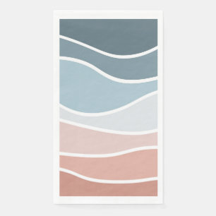 Serviette En Papier Bleu et rose style rétro vagues design