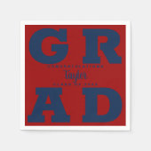 Serviette En Papier Bleu et rouge foncé Graduation (Devant)