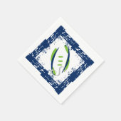 Serviette En Papier Bleu et vert Cocktail serviettes-Initiale (Coin)