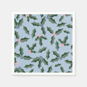 Serviette En Papier Bleu et vert Holly (Devant)