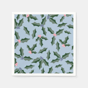Serviette En Papier Bleu et vert Holly