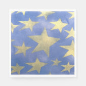 Serviette En Papier Bleu étoilé et or (Devant)