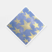 Serviette En Papier Bleu étoilé et or (Coin)