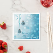 Serviette En Papier Bleu Faux Parties scintillant Ornements de Noël (En situation)