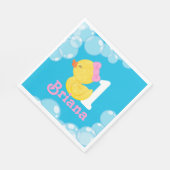 Serviette En Papier Bleu Fille Canard en caoutchouc Anniversaire perso (Coin)