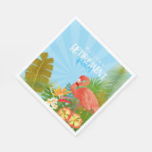 Serviette En Papier Bleu Flamant rose retraite (Coin)