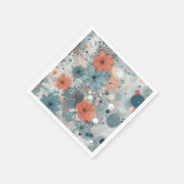 Serviette En Papier Bleu floral (Coin)
